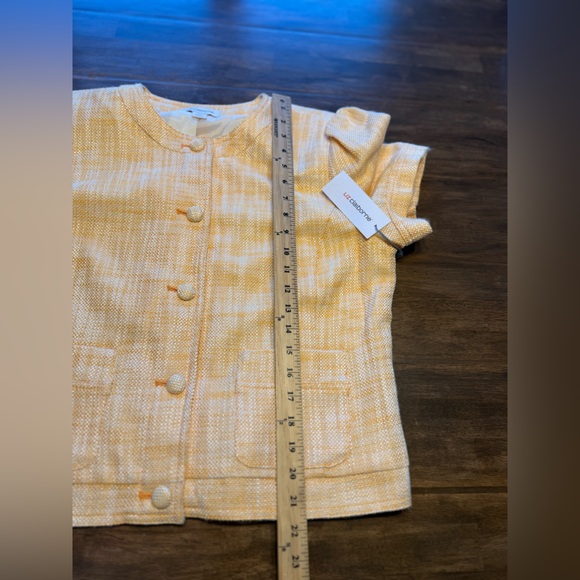 Liz Claiborne Womens Tweed Cropped Short Sleeve Button Up Blazer Jacket SZ 12P - Picture 7 of 8